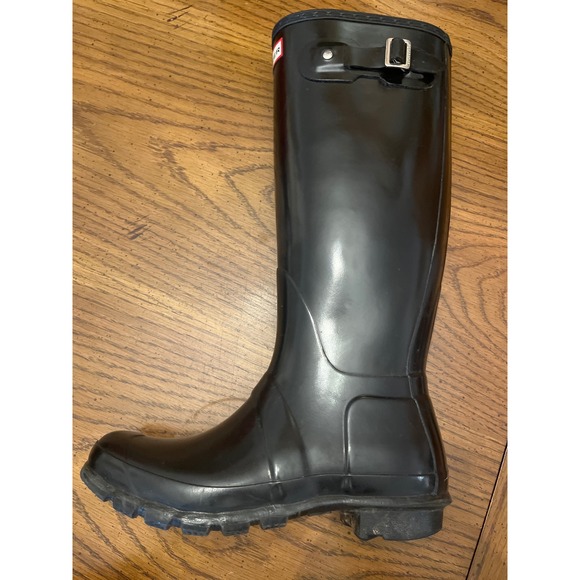 Hunter Original Tall Gloss Black Rubber Rain Boots Women US 7 UK 5 EU 38 - Picture 12 of 15